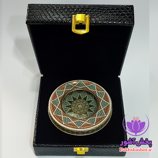 ظروف بسته بندی زعفران – جعبه کادویی چرم به همراه خاتم 5گرم